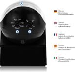 deleyCON 1 x Detector de Movimiento por Infrarrojos para Interior y Exterior – Alcance hasta 12 m a 180° Giratorio Inclinable IP44 A Prueba de Salpicaduras – Negro
