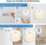 Luz Nocturna con Sensor de Movimiento, (2 Piezas) Luz Nocturna Infantil Recargable USB-C con 3 Modos de Color (Cálido/Frío/Mixto), 15%-100% Regulable, Luz LED Adhesiva para Escaleras, Pasillo