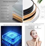 Espejo de baño LED ovalado con 3 luces regulables, iluminación delantera y trasera, espejo de pared inteligente, marco de aleación de aluminio (color: dorado, tamaño: 19.7 x 27.6 in)