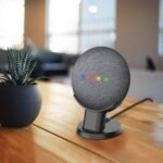 Cozycase Soporte de mesa y escritorio para Google Home Mini y Nest Mini, mejora la visibilidad y la apariencia del sonido (negro)