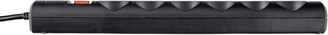 Trust Regleta de 6 Tomas con Protección contra Sobretensiones, Thief con 6 Tomas Protegidas, Cable de 1,8 Metros, Enchufes Multiplicadores, Negro