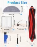 Kit Accesorios Repuestos para Aspiradora Roborock Q10 X5+/Q10 X5/Q10 S5 / Q10 S5+, 1 Cepillo Principal, 4 Filtros HEPA, 6 Paños de Limpieza, 6 Cepillos Laterales, Repuesto para Roborock Q10 S5