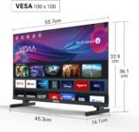 TuTu Smart TV Televisor WiFi FHD de 25 pulgadas con pantalla LED, WLAN, App Store, Sintonizador digital, Prime Video, Netflix, Youtube, DAZN, Disney+, Pluto TV y más (TUV25FQ1B, 2024)
