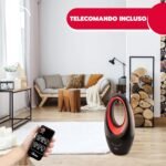 Ardes Sauron Bladeless AR4BL1 Calefactor cerámico sin cuchillas con mando a distancia, luz nocturna LED y temporizador, 2000W, negro