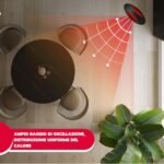 Ardes Sauron Bladeless AR4BL1 Calefactor cerámico sin cuchillas con mando a distancia, luz nocturna LED y temporizador, 2000W, negro