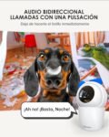 Cámara de Vigilancia WiFi Interior 3K/5MP, Cámara de Vigilancia Doméstica 5/2.4GHz, Cámara para Perros y Mascotas, PTZ 355°, Visión Nocturna, Audio Bidireccional, Alexa (Blanco)