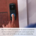 Timbre con vídeo parpadeante | Audio bidireccional, vídeo HD, con notificaciones de movimiento y timbre, fácil de configurar, Alexa integrada, con o sin cables (negro)