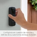 Timbre con vídeo parpadeante | Audio bidireccional, vídeo HD, con notificaciones de movimiento y timbre, fácil de configurar, Alexa integrada, con o sin cables (negro)