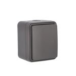 UNITEC 1 x AP/FR Aqua Enchufe Superficial para Ambientes Húmedos IP54 Interior y Exterior Antracita