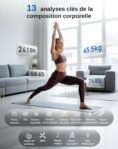 GE Báscula de Baño Inteligente, Báscula IMC, Bluetooth Báscula de Grasa Corporal y Músculo Smart 13 Analizador de Composición Corporal Alta Precisión 180 kg Negro