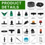 Sistema de Riego Automático, 360 Piezas, Kit de Riego por Goteo de 55 M + 15 M, Huerto de Riego por Goteo, Adecuado para Prados, Jardines, Huertos Sistema de Riego Automático para Césped