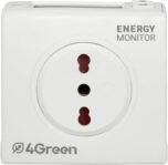 VEMER 4Green VE798600 Medidor de Energía Eléctrica con Enchufe, Medidor de Consumo Eléctrico con Toma Italiana, Ideal para Monitorear el Consumo de Electrodomésticos, Blanco
