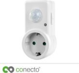 Conecto Detector de movimiento por infrarrojos para enchufes, ángulo de detección de 120°, instalación interior, IP20, blanco SA-CC50212-W (enchufe alemán)