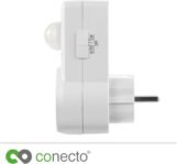 Conecto Detector de movimiento por infrarrojos para enchufes, ángulo de detección de 120°, instalación interior, IP20, blanco SA-CC50212-W (enchufe alemán)