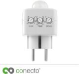 Conecto Detector de movimiento por infrarrojos para enchufes, ángulo de detección de 120°, instalación interior, IP20, blanco SA-CC50212-W (enchufe alemán)