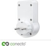 Conecto Detector de movimiento por infrarrojos para enchufes, ángulo de detección de 120°, instalación interior, IP20, blanco SA-CC50212-W (enchufe alemán)