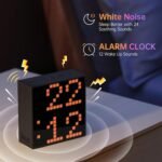 Divoom Timebox EVO Pixel Art – Altavoz LED Bluetooth con aplicación mediana Popr Control – Altavoz inalámbrico portátil inteligente con graves potentes – Micrófono (Negro)