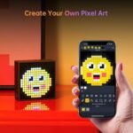 Divoom Timebox EVO Pixel Art – Altavoz LED Bluetooth con aplicación mediana Popr Control – Altavoz inalámbrico portátil inteligente con graves potentes – Micrófono (Negro)