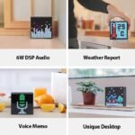 Divoom Timebox EVO Pixel Art – Altavoz LED Bluetooth con aplicación mediana Popr Control – Altavoz inalámbrico portátil inteligente con graves potentes – Micrófono (Negro)