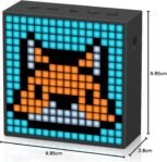 Divoom Timebox EVO Pixel Art – Altavoz LED Bluetooth con aplicación mediana Popr Control – Altavoz inalámbrico portátil inteligente con graves potentes – Micrófono (Negro)