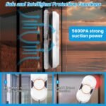 Robot Limpiacristales, Robot Lavacristales Automático 5600Pa con Doble Pulverización de Agua, 3 Modos de Limpieza, Detección de Bordes, Navegación Inteligente, Control Remoto y 8 Paños