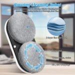 Robot Limpiacristales, Robot Lavacristales Automático 5600Pa con Doble Pulverización de Agua, 3 Modos de Limpieza, Detección de Bordes, Navegación Inteligente, Control Remoto y 8 Paños