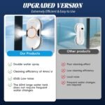 Robot Limpiacristales, Robot Lavacristales Automático 5600Pa con Doble Pulverización de Agua, 3 Modos de Limpieza, Detección de Bordes, Navegación Inteligente, Control Remoto y 8 Paños