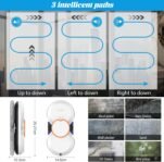 Robot Limpiacristales, Robot Lavacristales Automático 5600Pa con Doble Pulverización de Agua, 3 Modos de Limpieza, Detección de Bordes, Navegación Inteligente, Control Remoto y 8 Paños