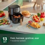 Philips Airfryer 5000 Series L, 4,1 L (0,8 kg), Airfryer 13 en 1, Conexión Wifi, 90% menos grasa con tecnología exclusiva Rapid Air, aplicación de recetas NutriU (HD9255/80)