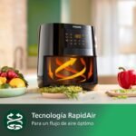 Philips Airfryer 5000 Series L, 4,1 L (0,8 kg), Airfryer 13 en 1, Conexión Wifi, 90% menos grasa con tecnología exclusiva Rapid Air, aplicación de recetas NutriU (HD9255/80)