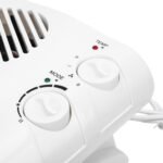 Dpofirs Calentador eléctrico, calentador de espacio de 1500 W y combinación de refrigerador oscilante automático, ventilador de escritorio pequeño personal para dormitorio, oficina, uso