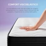 DUÉRMETE ONLINE – Colchón Visco Memory Foam Pocket Reversible (Cara Invierno-Verano) Firmeza – Dureza Media-Alta, Grosor 30 cm, Antiácaros, Antibacterias e Hipoalergénico, 90 x 190 cm