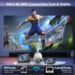 (Aplicación incorporada) Mini proyector 2026 Proyector portátil actualizado, control dual con mouse WiFi 6 BT5.2 Rotación de 180 ° Compatible con HDMI/TV Stick/USB/Laptop, con mouse, blanco