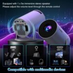 (Aplicación incorporada) Mini proyector 2026 Proyector portátil actualizado, control dual con mouse WiFi 6 BT5.2 Rotación de 180 ° Compatible con HDMI/TV Stick/USB/Laptop, con mouse, blanco