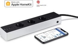 Eve Energy Strip – Regleta Triple Inteligente con Contador Eléctrico y Tecnología Apple HomeKit