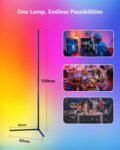 Lámpara de Pie LED RGB 150 cm – Lámpara de Esquina Regulable con Control Remoto, Control por Voz Alexa, Luz Ambiental para Salón, Dormitorio, Sala de Juegos