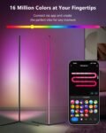 Lámpara de Pie LED RGB 150 cm – Lámpara de Esquina Regulable con Control Remoto, Control por Voz Alexa, Luz Ambiental para Salón, Dormitorio, Sala de Juegos
