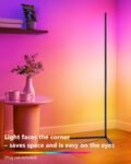 Lámpara de Pie LED RGB 150 cm – Lámpara de Esquina Regulable con Control Remoto, Control por Voz Alexa, Luz Ambiental para Salón, Dormitorio, Sala de Juegos