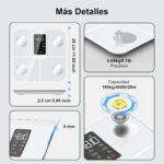 Báscula de grasa corporal Healthkeep, báscula digital inteligente con función de frecuencia cardíaca, pantalla VA extra grande, 15 datos corporales (blanco)