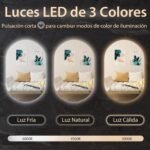 COSTWAY Espejo de Pared LED Ovalado, 80 cm x 50 cm, Retroiluminado y Ajustable, Espejo con 3 Luces de Colores y botón táctil Inteligente, antivaho y a Prueba de explosiones