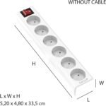 Garza – Base múltiple con interruptor inalámbrico, 6 salidas, protección infantil, Blanco
