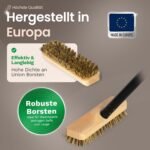 Novaliv Cepillo de madera con cerdas roscadas y mango roscado, cepillo para fregar suelos de cuatro piezas para balcón, terraza, jardín, interior y exterior