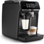 PHILIPS Cafetera Superautomática Serie 2300 – Sistema de Leche LatteGo, 4 Tipos de Café, Pantalla Táctil a Color, SilentBrew, Molinillo de Cerámica, Negro Mate (EP2330/10)