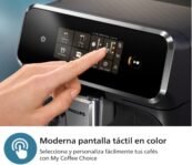 PHILIPS Cafetera Superautomática Serie 2300 – Sistema de Leche LatteGo, 4 Tipos de Café, Pantalla Táctil a Color, SilentBrew, Molinillo de Cerámica, Negro Mate (EP2330/10)