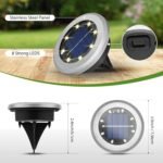 Jsdoin 12 Paquetes Luces Solares LED Jardín Exterior, 8 LED Luz Solar Exterior Jardín Suelo, IP44 Lámparas Solares Impermeables Camino de Tierra, Césped, Patio, Terraza (Blanco Cálido)
