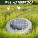 Jsdoin 12 Paquetes Luces Solares LED Jardín Exterior, 8 LED Luz Solar Exterior Jardín Suelo, IP44 Lámparas Solares Impermeables Camino de Tierra, Césped, Patio, Terraza (Blanco Cálido)