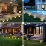 Jsdoin 12 Paquetes Luces Solares LED Jardín Exterior, 8 LED Luz Solar Exterior Jardín Suelo, IP44 Lámparas Solares Impermeables Camino de Tierra, Césped, Patio, Terraza (Blanco Cálido)