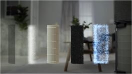 Purificador de aire AEG AX91-404DG – Filtro antibacteriano, Elimina el 99,9% de las bacterias del aire, hasta 92 m², App WiFi, Pantalla LED, Modo automático, Silencioso – Gris