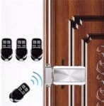 Cerradura electrónica inalámbrica, sistema de control de entrada sin llave antirrobo para el hogar con 4 controles remotos para el hogar/hotel/apartamento (plateado)