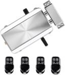 Cerradura electrónica inalámbrica, sistema de control de entrada sin llave antirrobo para el hogar con 4 controles remotos para el hogar/hotel/apartamento (plateado)
